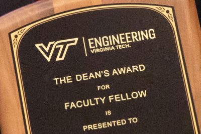 Dean's award plaque