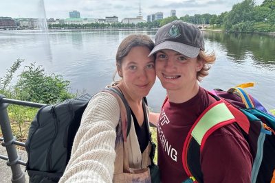 A selfie of two students.