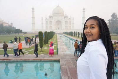 woman at Taj Mahal in India