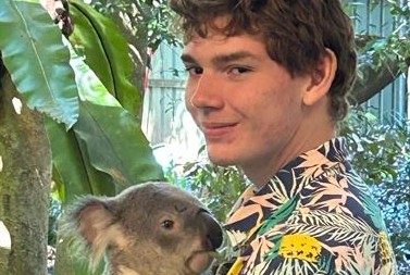 Noah Brown holding a Koala Bear