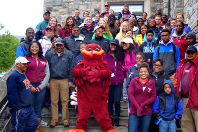 CEED alumni and students with Hokie bird