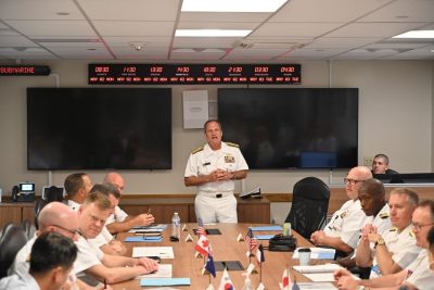 eff Jablon addresses attendees of the 2022 Submarine Warfare Commanders Conference at Joint Base Pearl Harbor Hickam in Hawaii