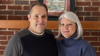 (From left) Marty Irvine and Anna Wegman Irvine