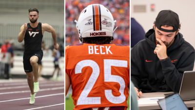 Cole Beck, a dual-sport athlete, prepares to graduate from Virginia Tech.