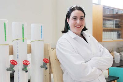 Rebecca Kriss poses in a lab