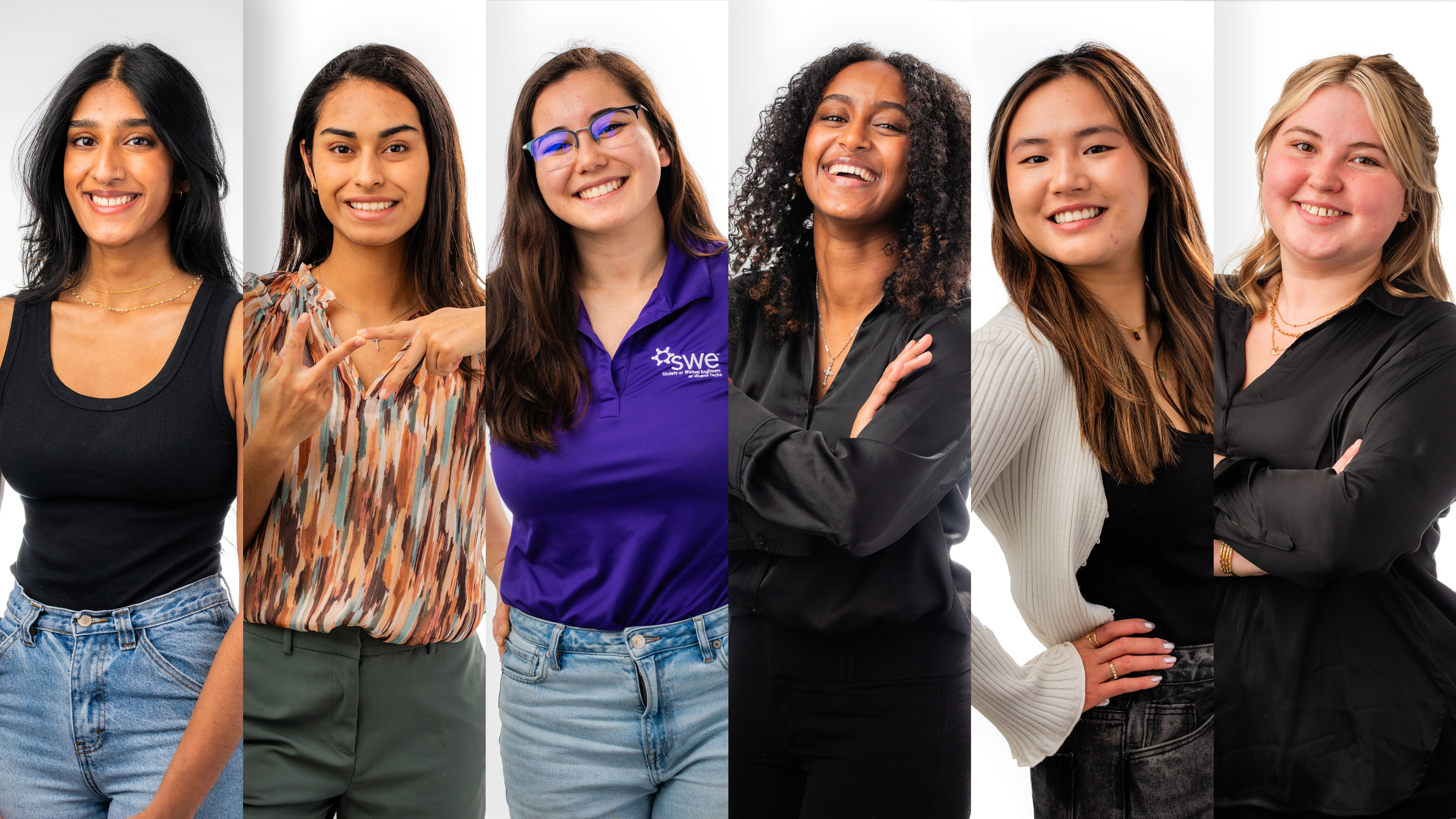 Portrait of 6 female engineering minority group leaders.