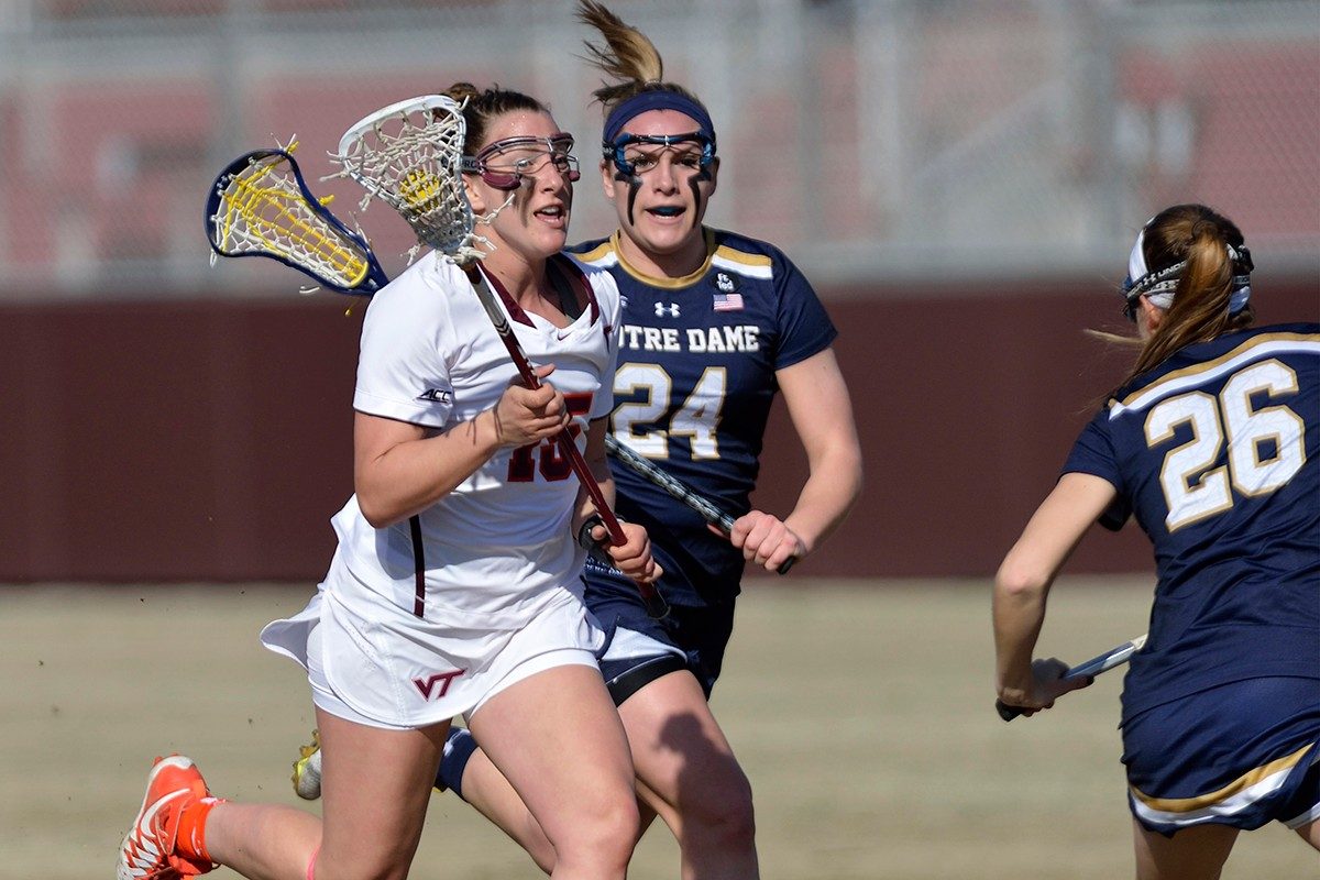 head-injury-research Virginia Tech women playing lacrosse.