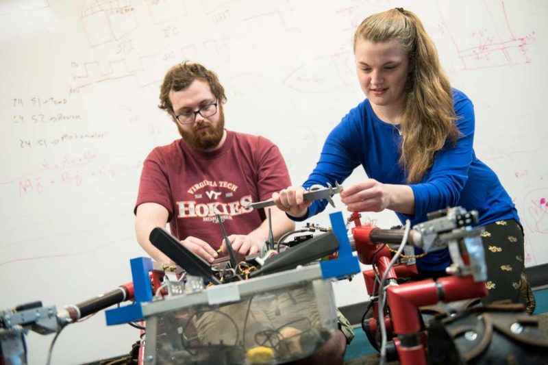 Virginia Tech Engineering students working on a rover