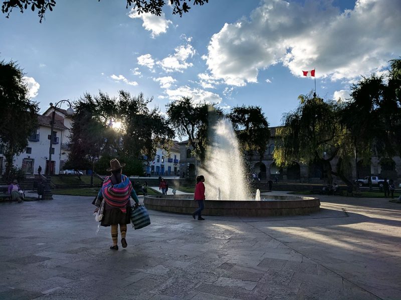 Fountain on square in Latin America