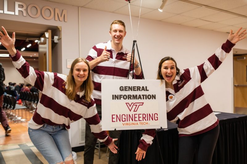Three dean's team student excited for engineering open house