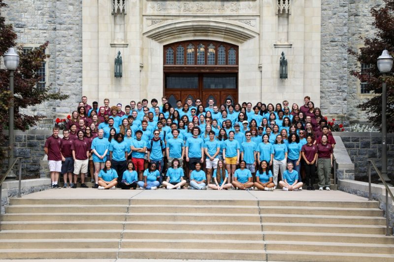 Full Group Photo on the Burruss Hall Steps
