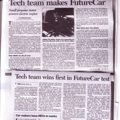Newspaper clipping of the HEVT competition win